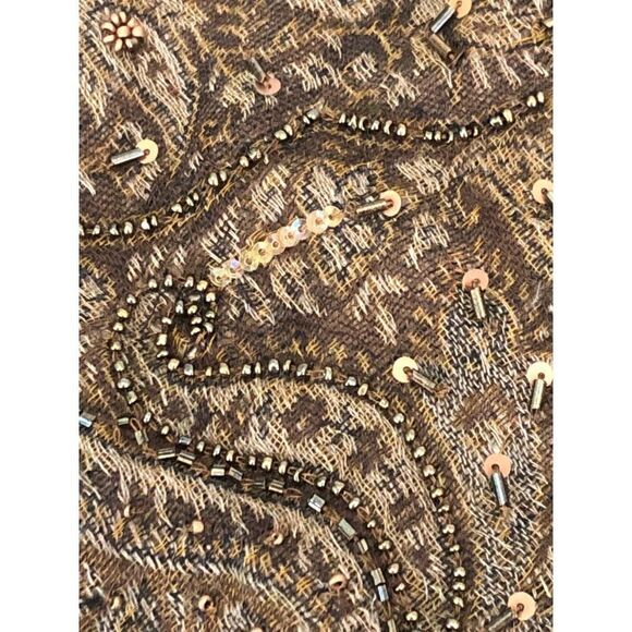 Malabar Grove Ltd Beaded Paisley Wrap Shawl Wool - Picture 2 of 7